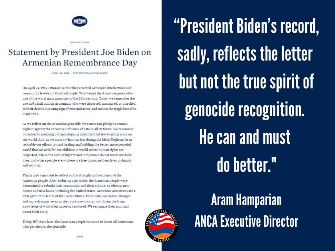 As Biden Commemorates Genocide, Armenians Seek  Concrete U.S. Action