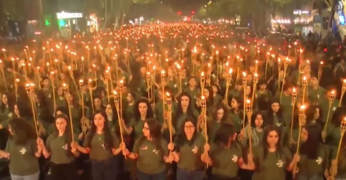 Tens of Thousands Take to Streets in Yerevan for Torchlight Procession