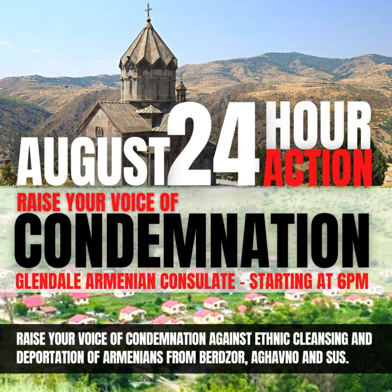 24 Hour Protest on August 24 at Armenian Consulate in Glendale Oragark