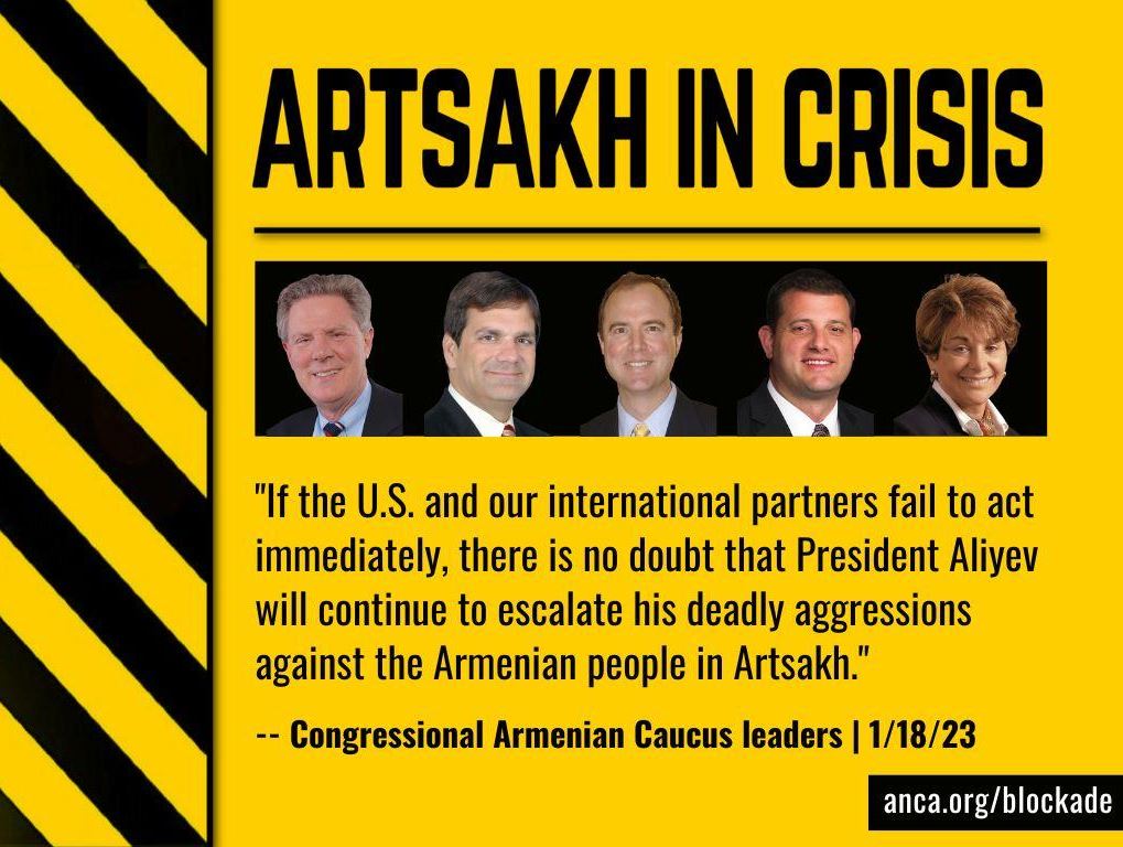 Armenian Caucus Leaders Urge Biden Administration to Consider Emergency Airlift; Azerbaijan Sanctions to End Artsakh Blockade