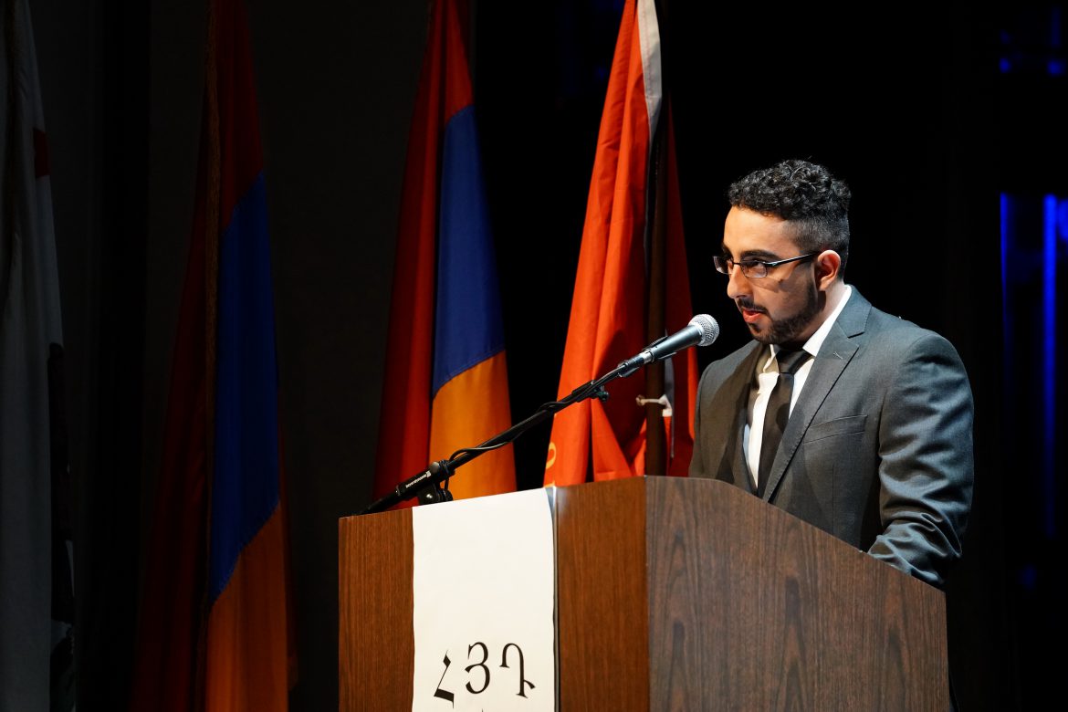 Nareg Kuyumjian’s speech on behalf of the Armenian Youth Federation Western United States