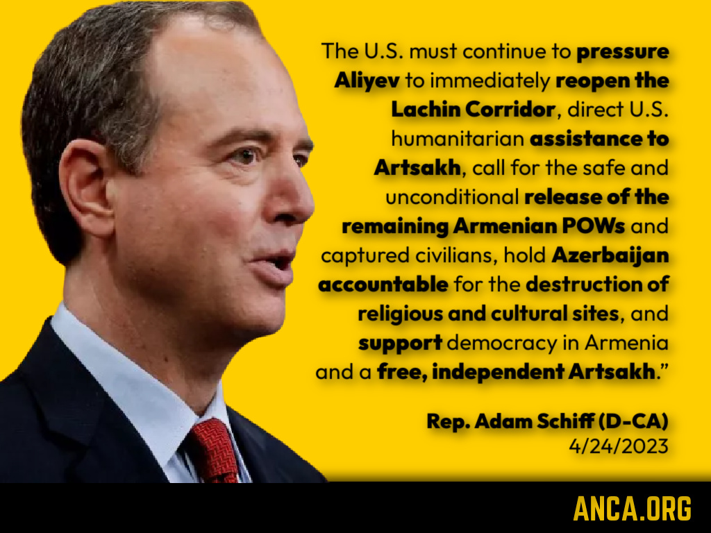 Schiff Resolution Calls for U.S. Recognition of Artsakh