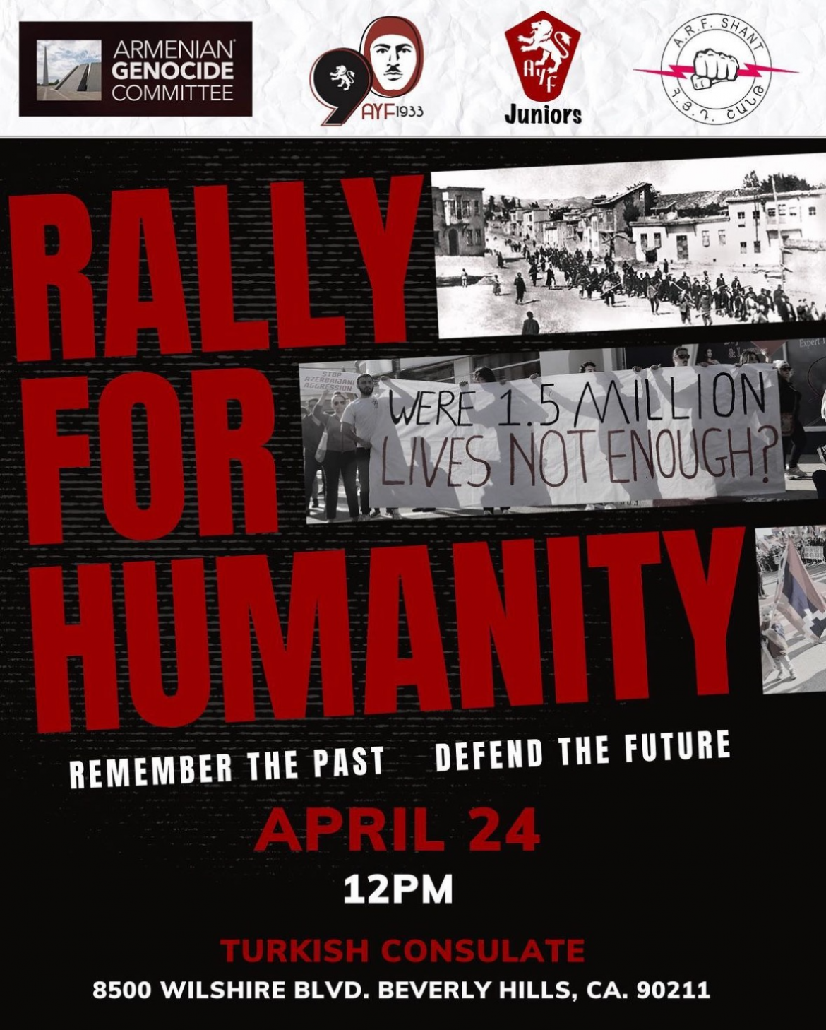 ARMENIAN COMMUNITY TO COMMEMORATE ARMENIAN GENOCIDE AT RALLY FOR HUMANITY