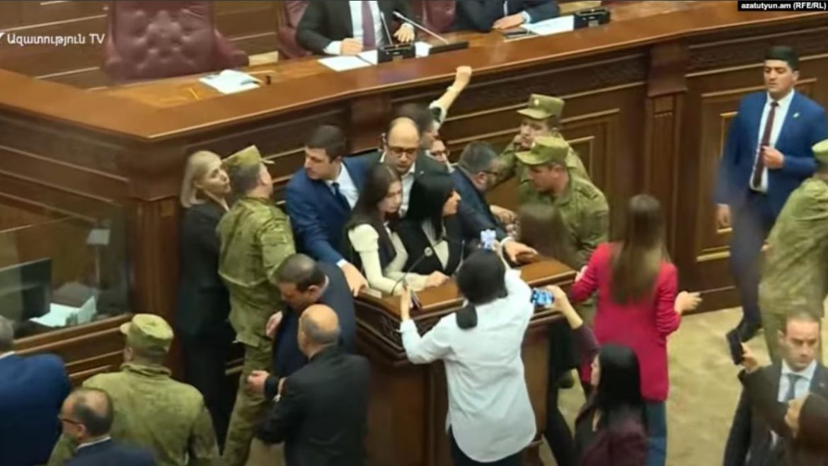 Opposition Lawmakers Forced Out Of Armenian Parliament