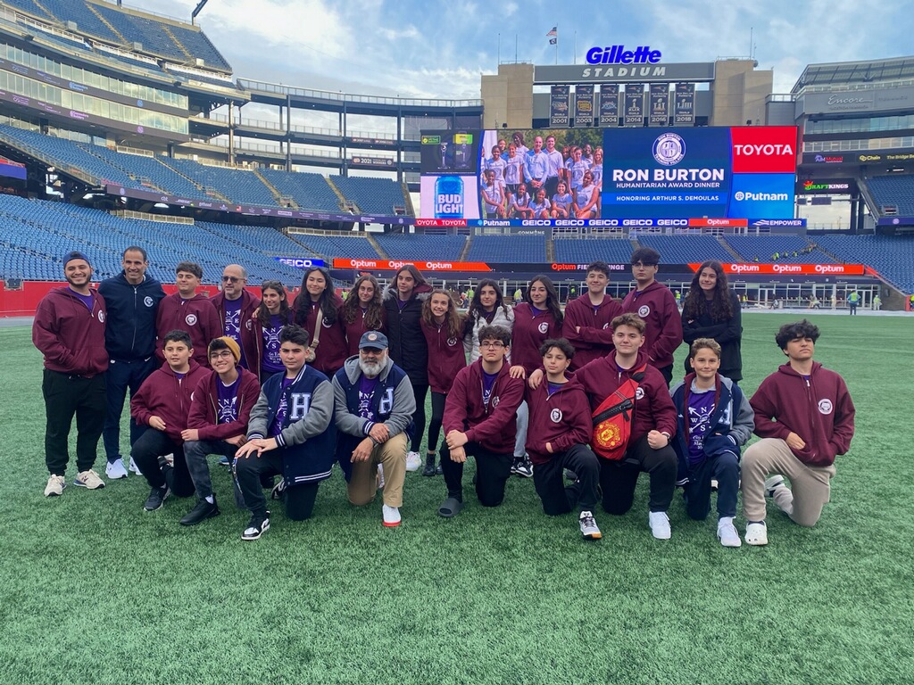 Hovsepian School Students Meet with Berj Najarian at Gillette Stadium