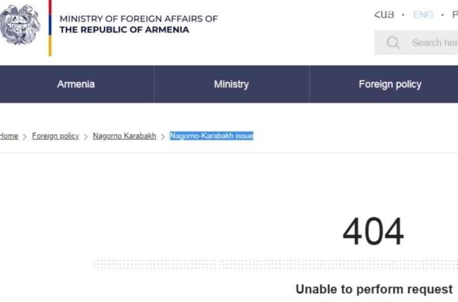 Armenia’s Foreign Ministry Blocks Information About Artsakh Conflict