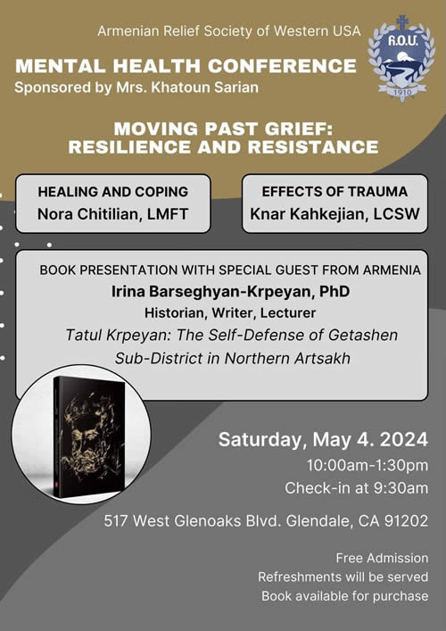 Armenian Relief Society of Western USA to Host Mental Health Conference on Resilience and Healing