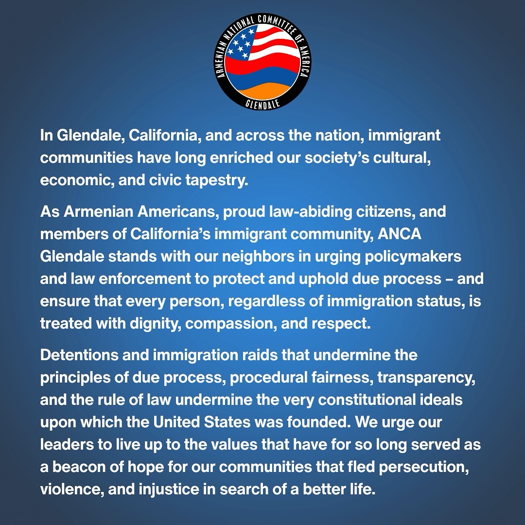 Statement of the ANCA Glendale Chapter