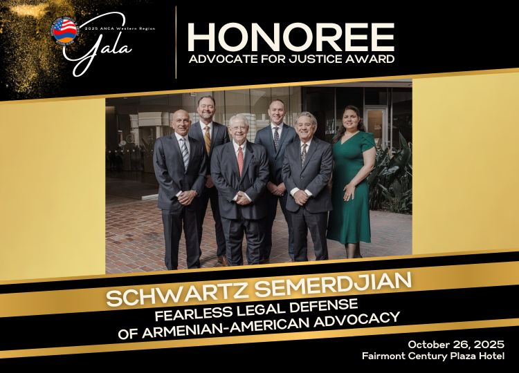 ANCA-WR to Honor Schwartz Semerdjian Law Firm with 2025 “Advocate for Justice Award”