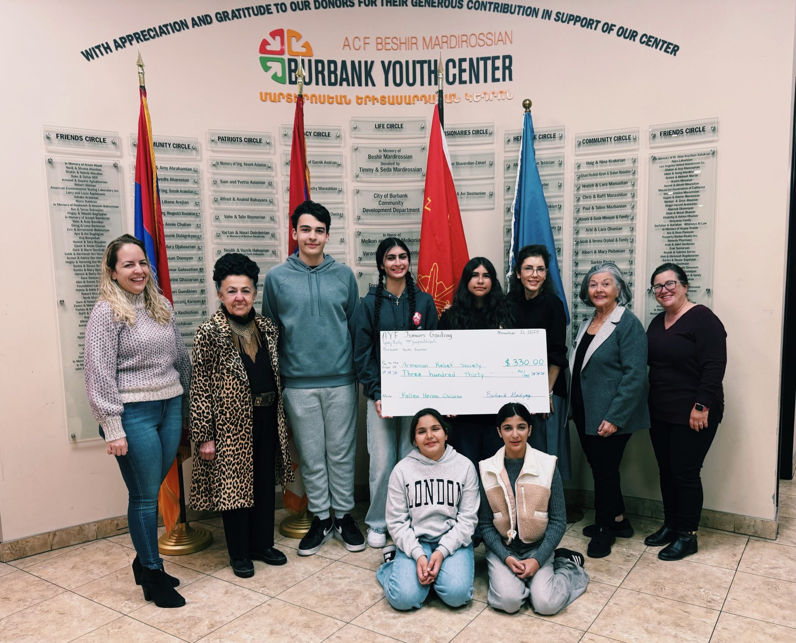 AYF Juniors Gaidzag Chapter Sponsors a Fallen Heroes Child Through ARS Western USA