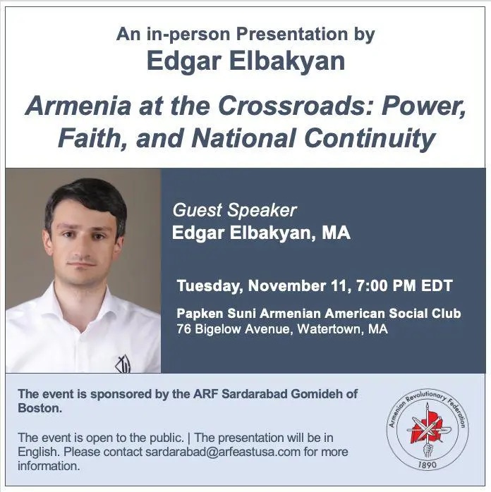 Էտկար Էլպաքեան պիտի դասախօսէ Ուաթըրթաունի մէջ