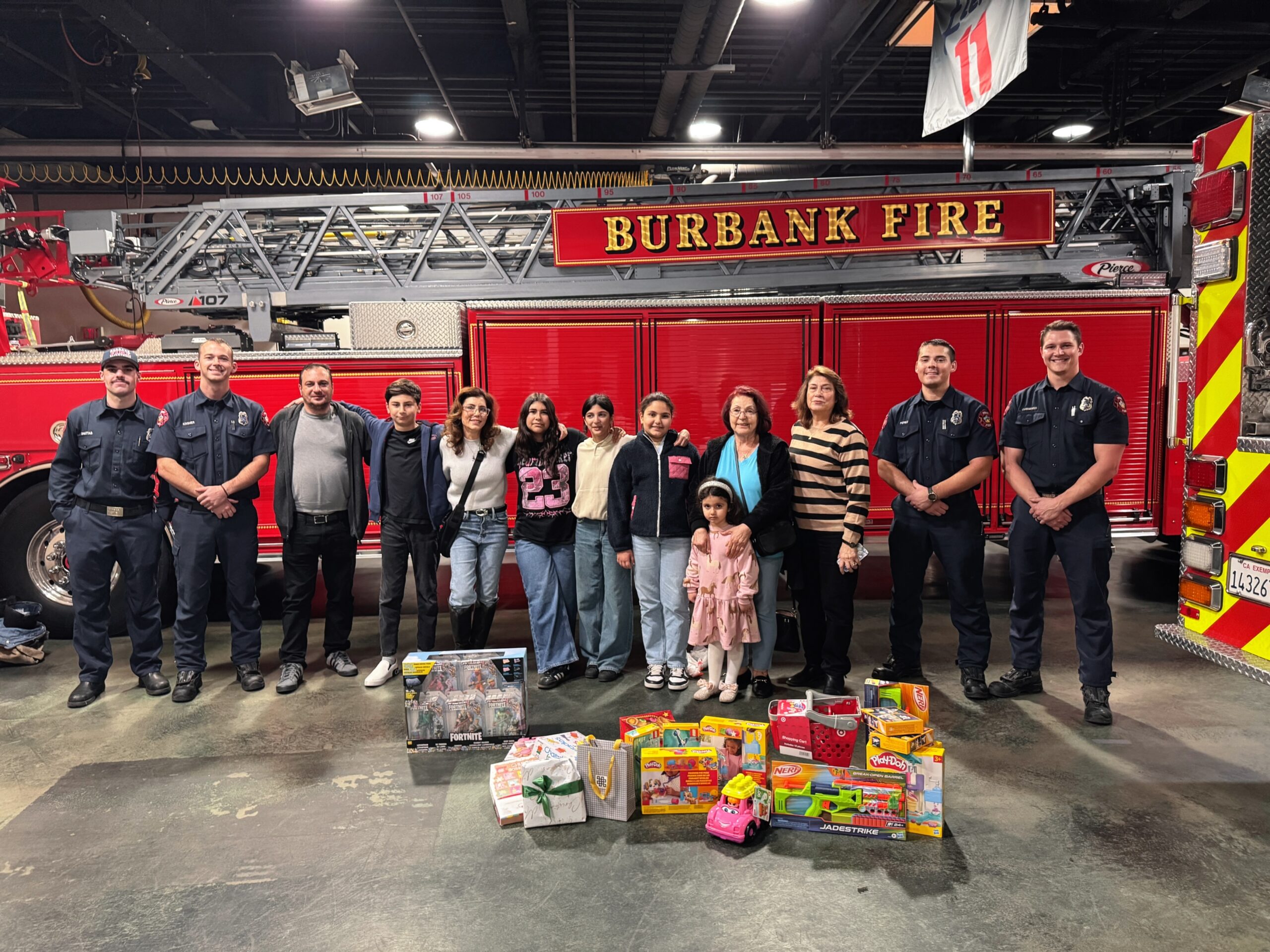 AYF Juniors Gaydzag and ARS Araz Chapters Support Burbank Fire Department’s Spark of Love Toy Drive