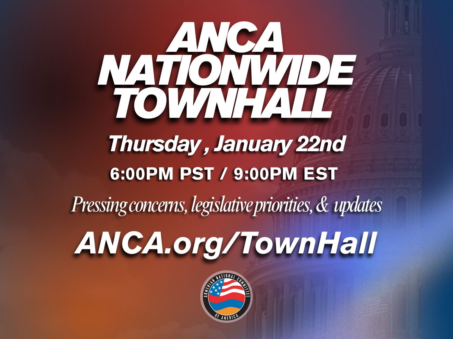 ANCA Nationwide Townhall to Rally Community Behind 2026 Advocacy and Electoral Priorities
