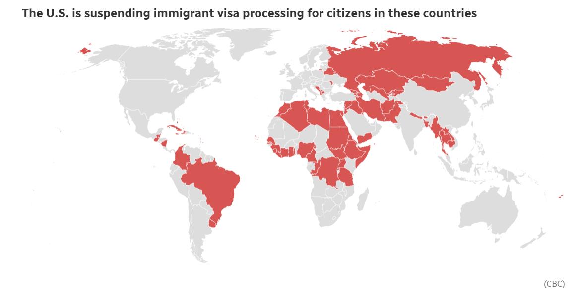 ԱՄՆ-ն դադարեցնում է ներգաղթի վիզաների տրամադրումը 75 երկրների ներառեալ Հայաստանի քաղաքացիներին