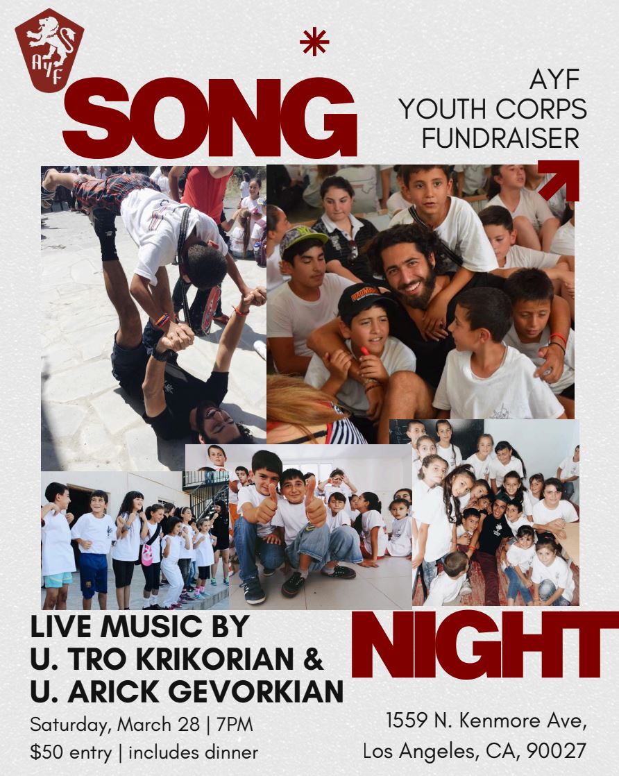 AYF Hollywood “Musa Ler” to Host Song Night Fundraiser for Youth Corps