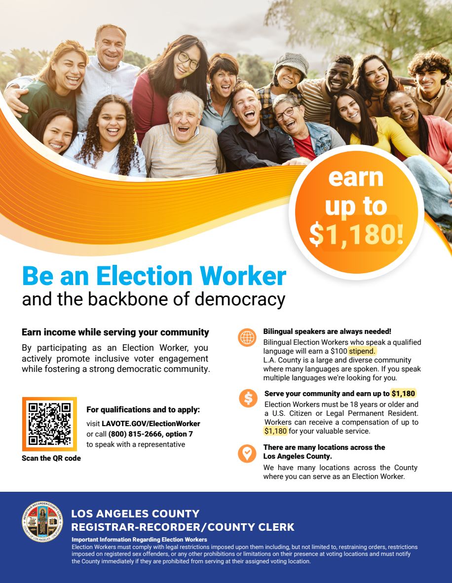 Los Angeles County Seeks Armenian-Speaking Community Election Workers for June 2 Primary