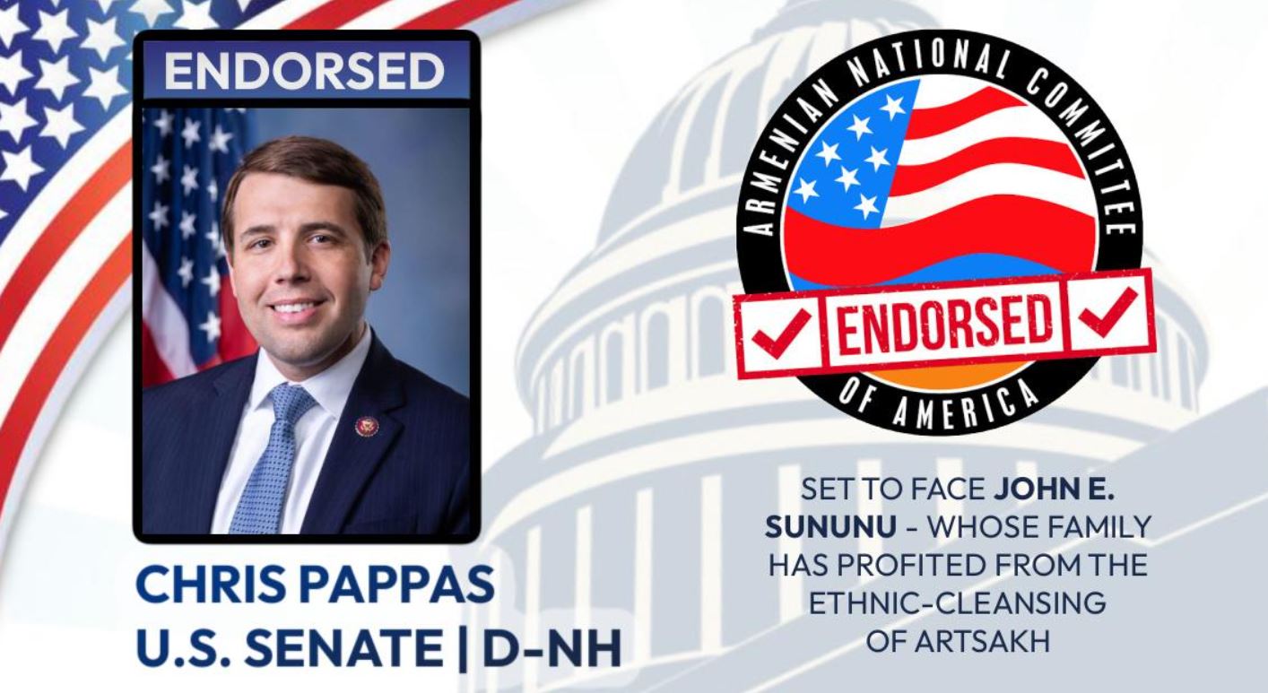 ANCA Endorses Rep. Chris Pappas for U.S. Senate in New Hampshire