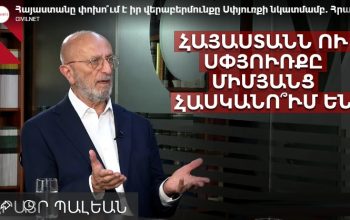 Հայաստանը փոխո՞ւմ է իր վերաբերմունքը Սփիւռքի նկատմամբ․ Հրայր Պալեան