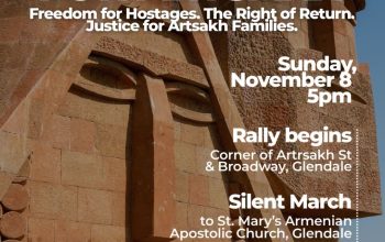“United for Artsakh” Community-Wide Rally and March Set for November 8 in Glendale