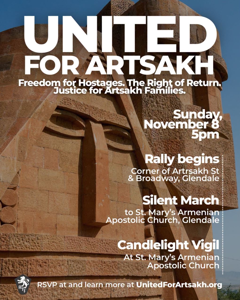 “United for Artsakh” Community-Wide Rally and March Set for November 8 in Glendale